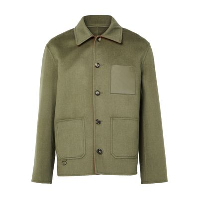 Loewe Workwear Jacket In Wool And Cashmere In Green