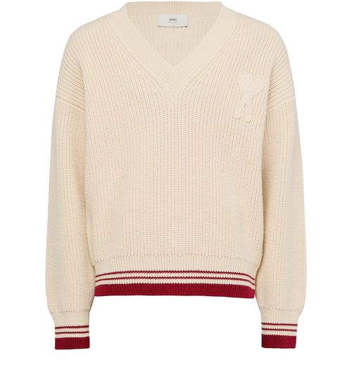 AMI PARIS Ribbed V neck sweater