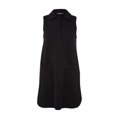 S Max Mara Mini Dress With Shirt Collar In Black