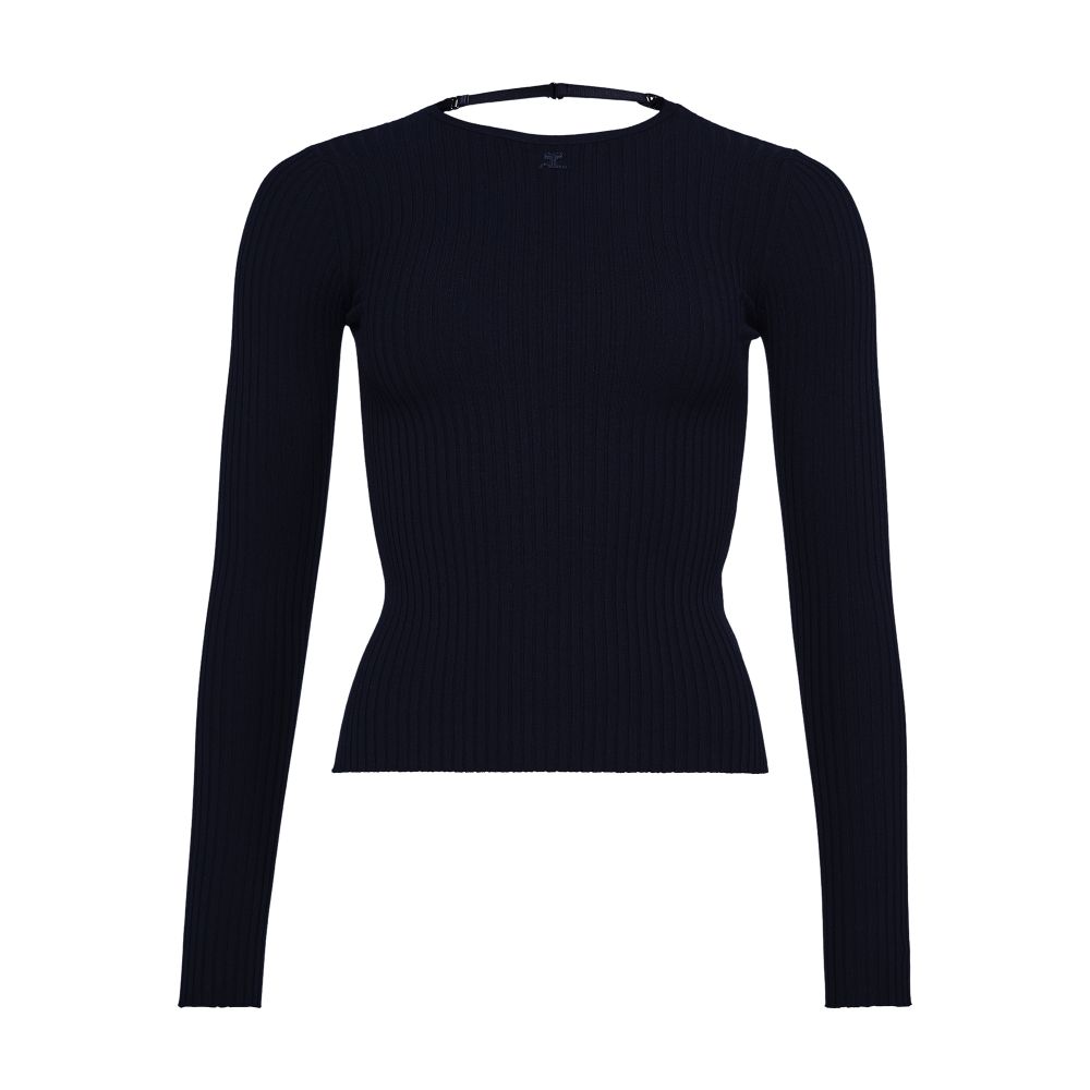 Lingerie strap rib knit sweater thumbnail 7