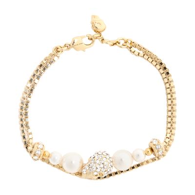 Skull and pearl bracelet