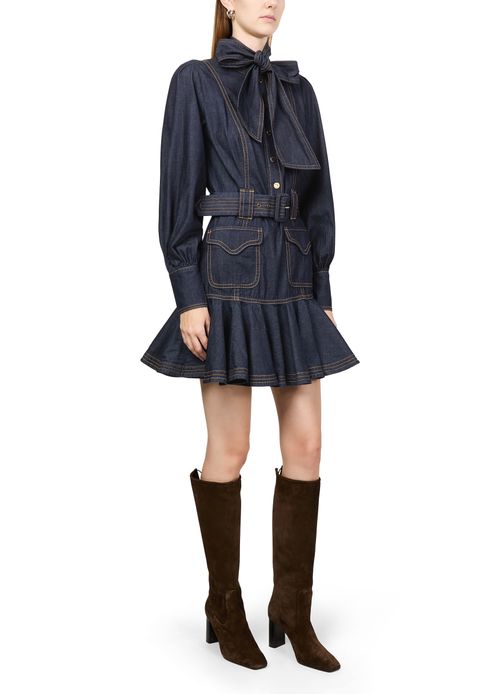 ZIMMERMANN Robe ceinturée en denim