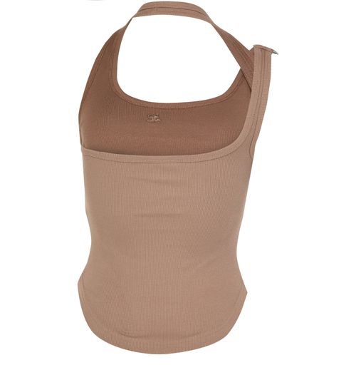 COURREGES Undressed 90's rib buckle tank top