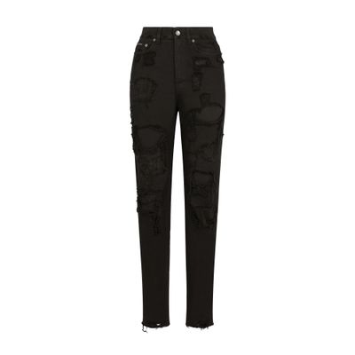 Dolce & Gabbana Flared Jeans With Ripped Details In Combined_colour