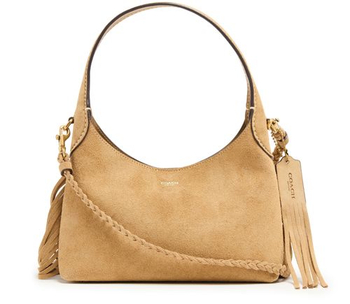COACH Schultertasche Brooklyn 23 aus Wildleder mit Fransendetails