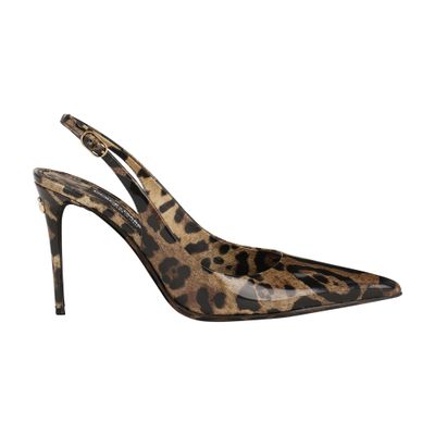 Dolce & Gabbana Dolce&gabbana Sandali Donna Pelle Marrone/leopardato In Animal Print