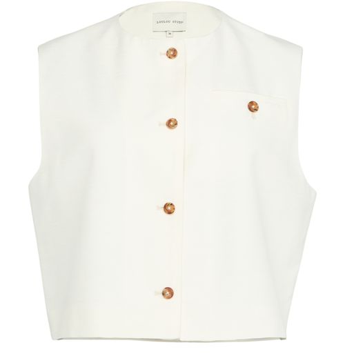 LOULOU STUDIO Esme Rundhalsjacke aus Viskose