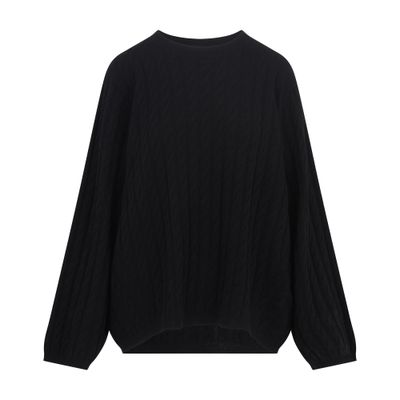 Totême Cable Stitch Cashmere Sweater In Black