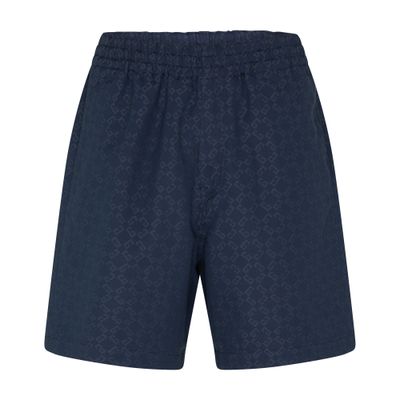 Givenchy Monogram 72 Jacquard Denim Bermuda Shorts In Blue