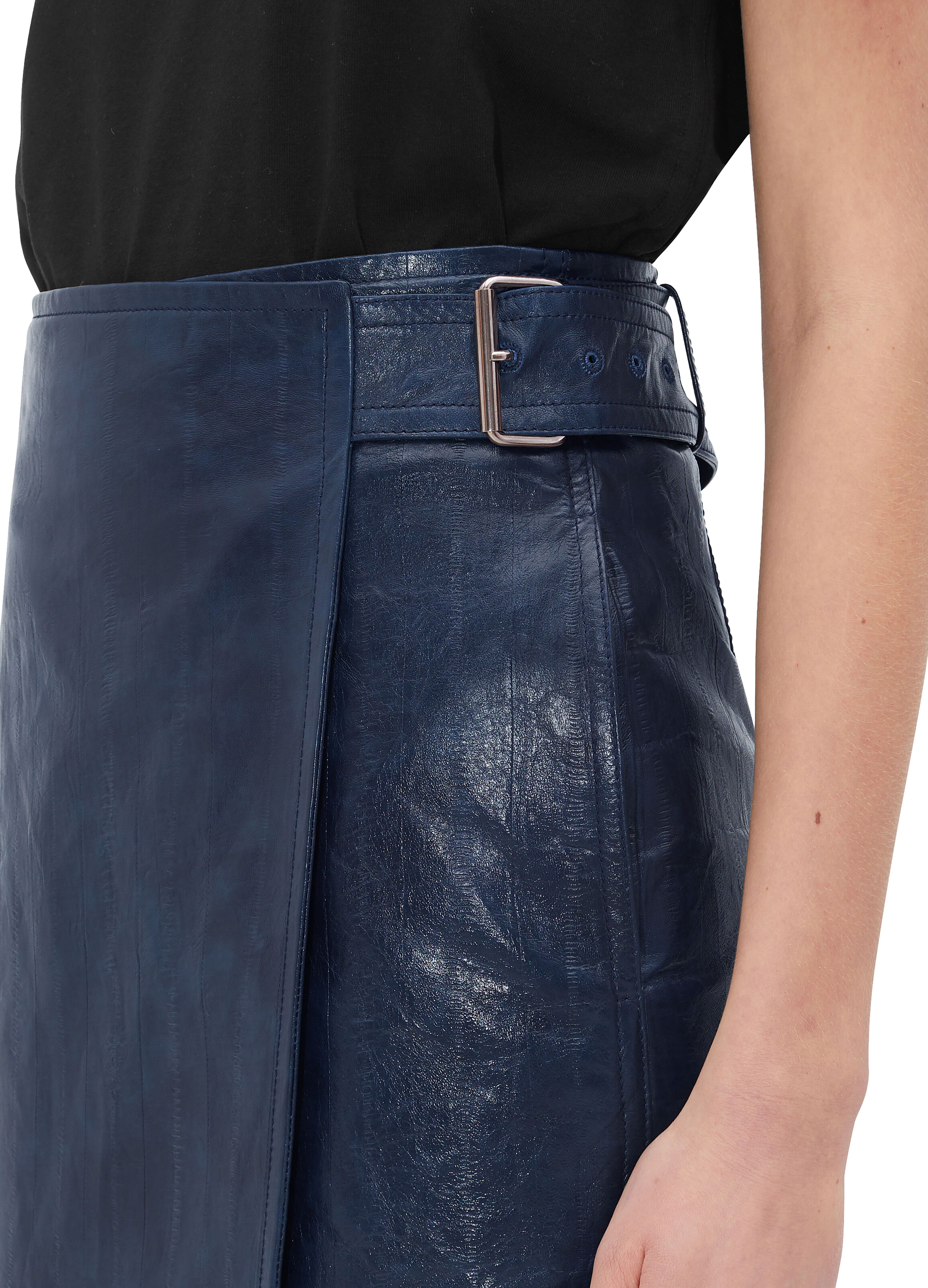 Embossed leather midi skirt thumbnail 4