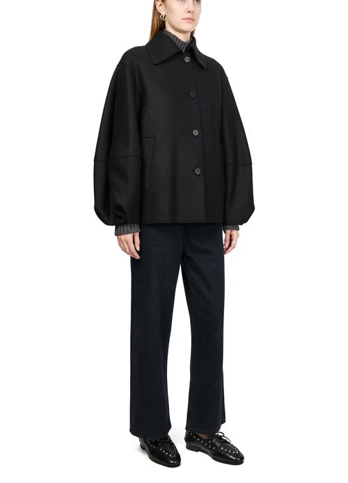 HARRIS WHARF LONDON Puff-sleeved jacket in pressed wool