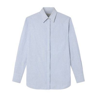 Golden Goose Striped Golden Shirt In Blue