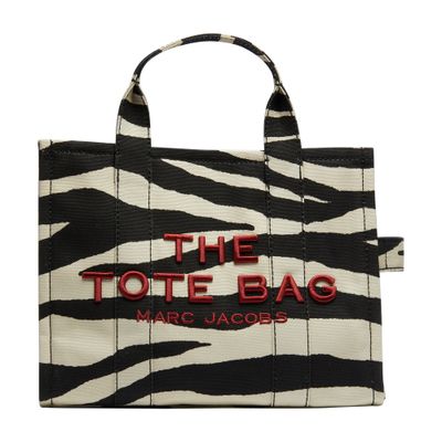 Marc Jacobs The Medium Zebra Canvas Tote Bag In Black