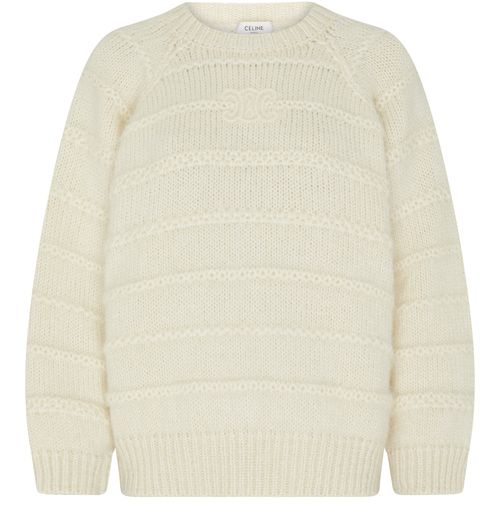 CELINE Triomphe crew neck sweater in mohair and silk