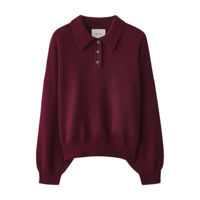 Lisa Yang Etta Cashmere Polo Shirt-style Sweater In Purple