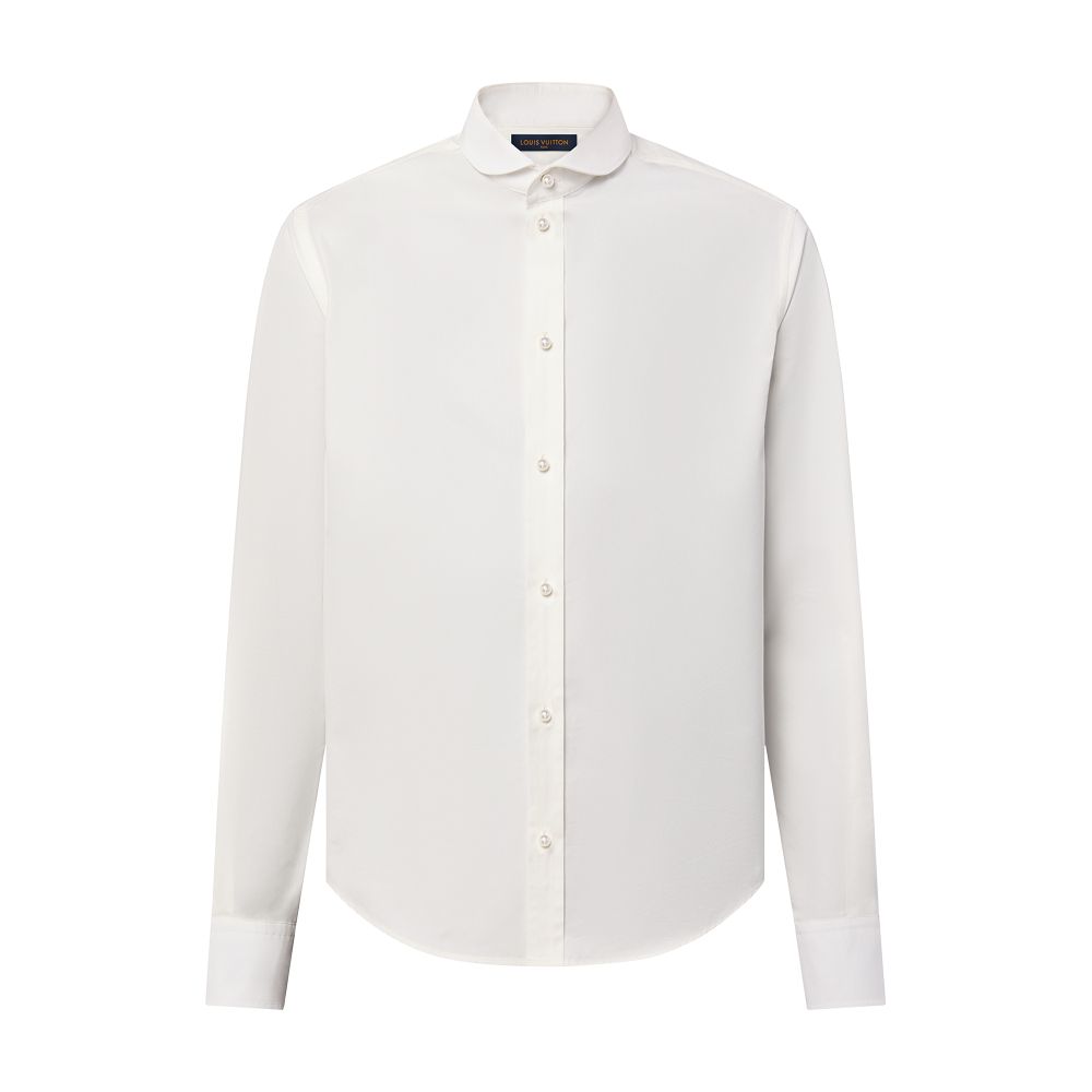 Fitted Long-Sleeved Cotton Shirt With Pearl Buttons thumbnail 3