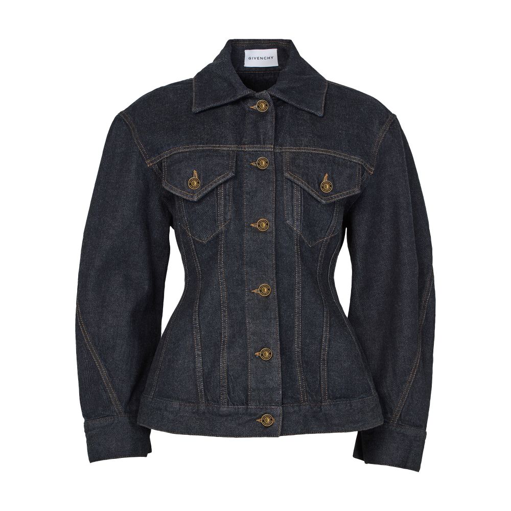 Cinched jacket in raw denim thumbnail 7