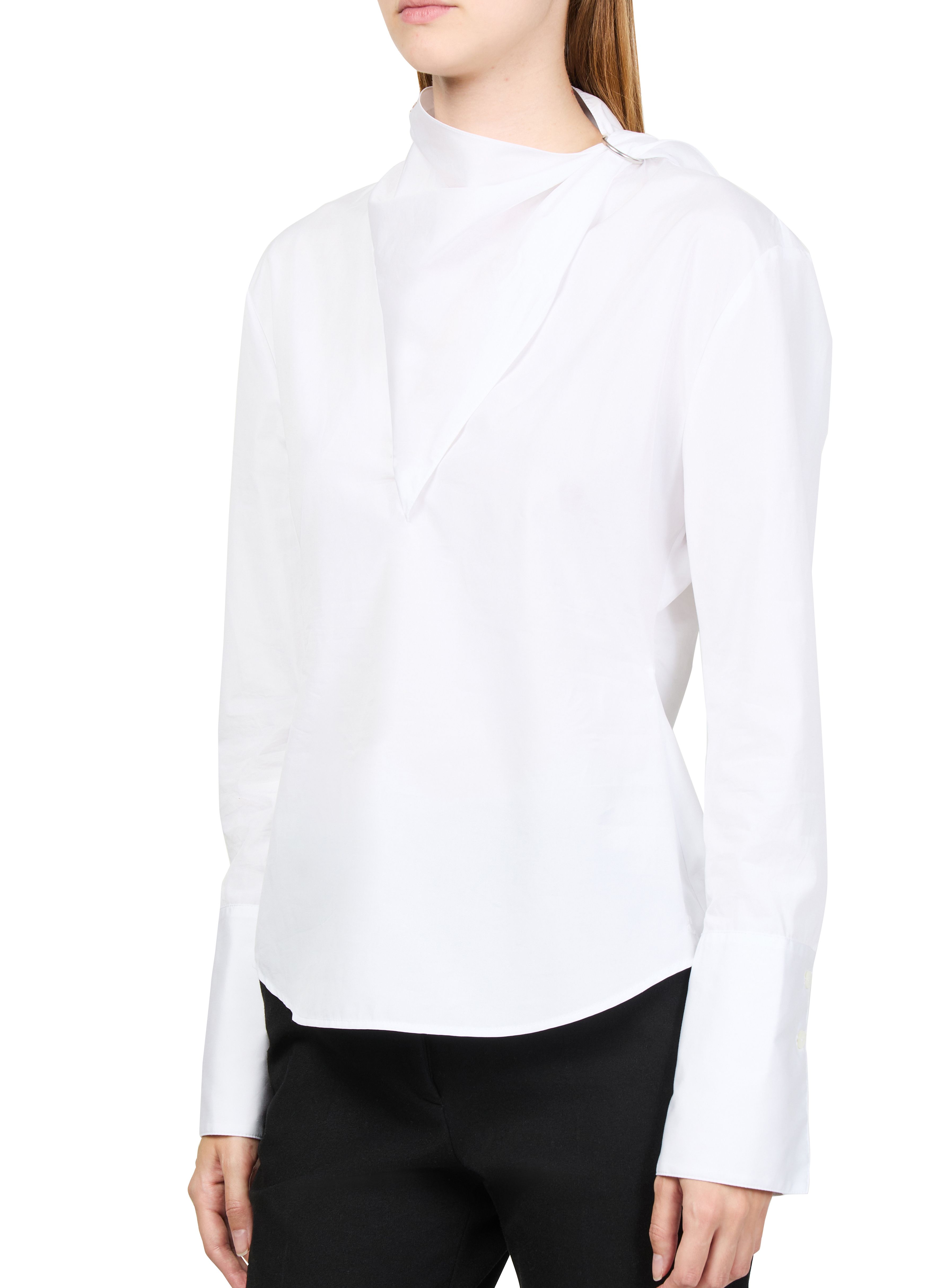 Knotted poplin blouse thumbnail 4