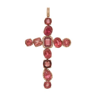 Dolce & Gabbana Anna Charm In Red Gold 18kt With Toumalines In Red