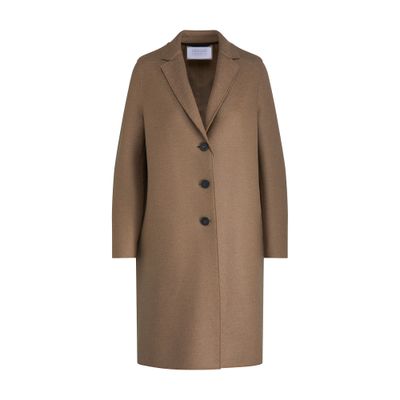 Harris Wharf London Felted Wool Coat In Taupe