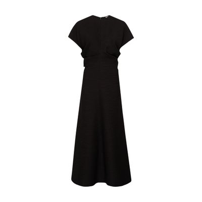 Totême Slouch Waist Viscose Midi Dress In Black