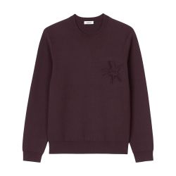 フランス発 Sandro 花のパッチがアクセント! お洒落 スウェット フラワーモチーフ スウェットシャツ メンズ | SANDRO | 24S