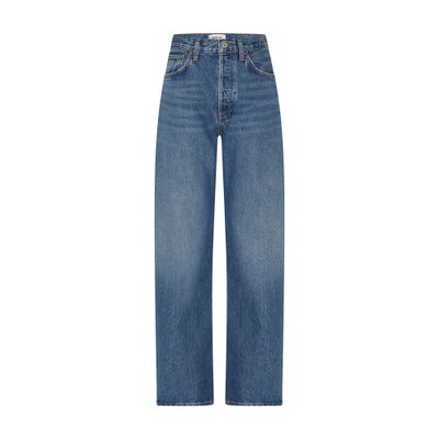 Agolde Broken Waistband Jeans In Blue