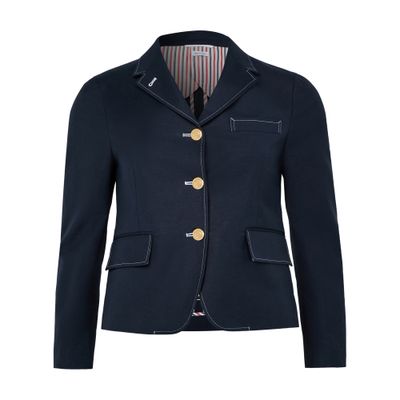 Thom Browne Linen Cotton High Break Sport Coat In Navy