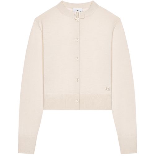 COURREGES Buckle merinos cardigan