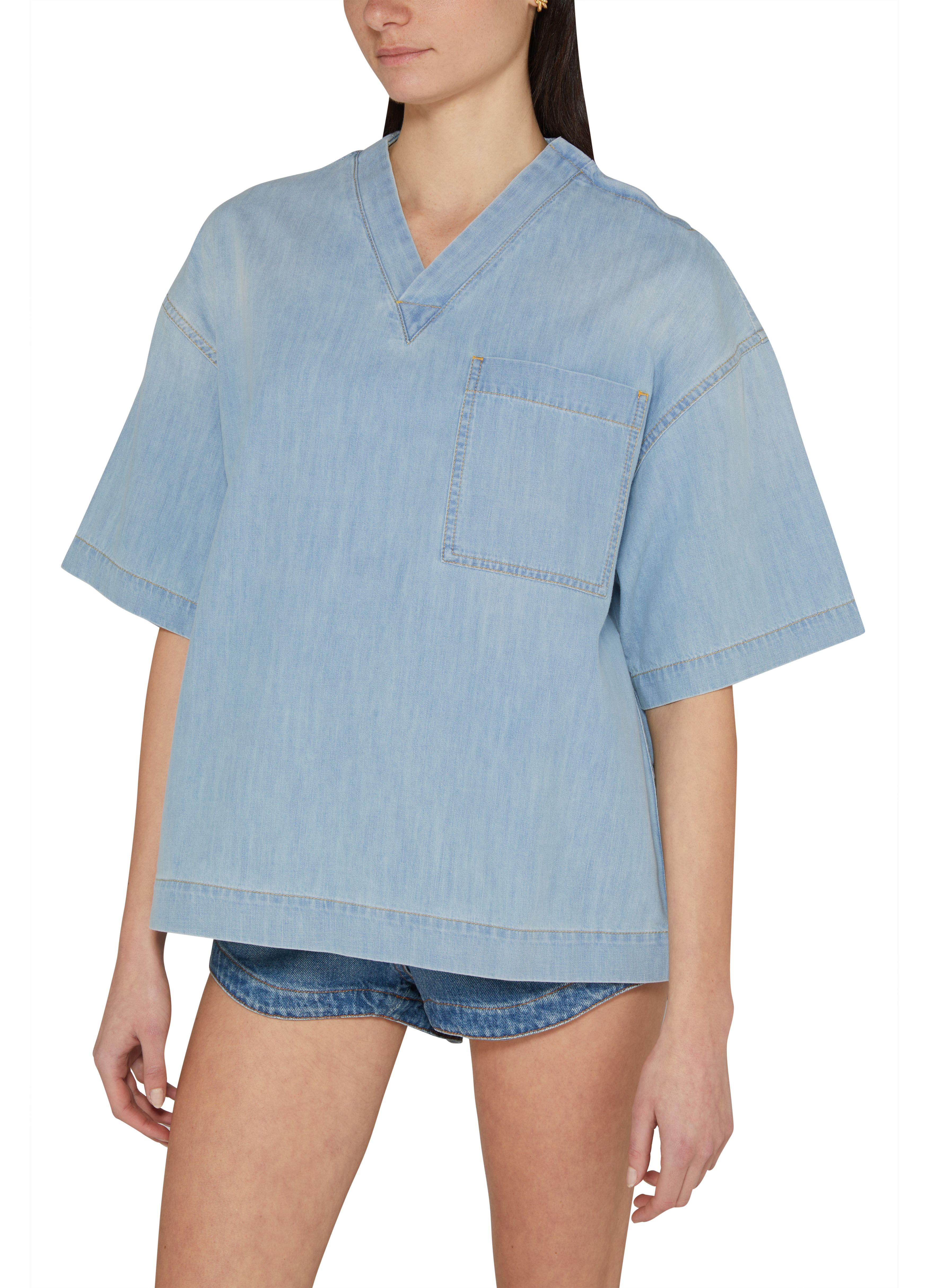 Slightly faded denim t-shirt thumbnail 4
