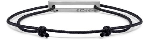 LE GRAMME 1,7g polished sterling silver lacquered cord bracelet