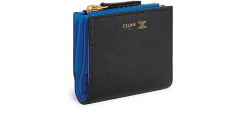 CELINE Compact wallet in supple grained calfskin