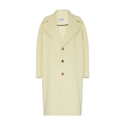 Shop Loewe Wool Coat In Off-white