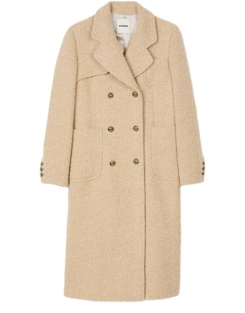 sandro ベージュ ダブルブレスト ロングコート sandro ベージュ ダブルブレスト ロングコート