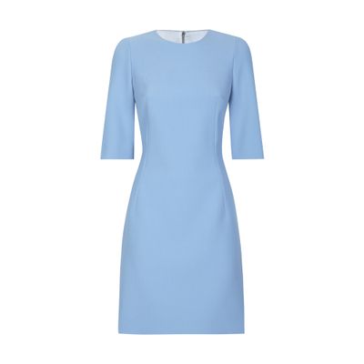 Dolce & Gabbana Short Sleeves Midi Dress In Purple