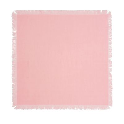 Bompard Mini Cashmere Square Scarf With Fringed Trim In Pink