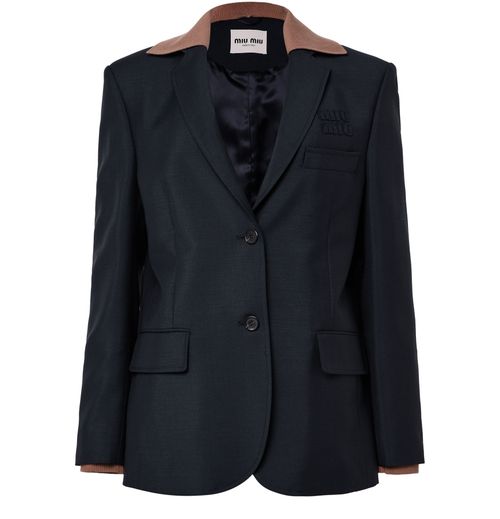 MIU MIU Blazer with knitted sleeves