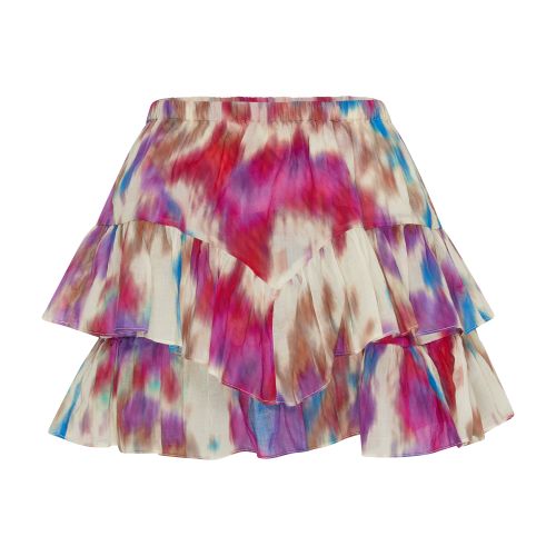 Isabel Marant Étoile Jocadia Printed Cotton Mini Skirt In Beige_raspberry