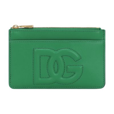 Dolce & Gabbana Logo-embossed Zip Purse In Green
