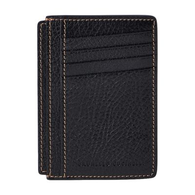 Brunello Cucinelli Calfskin Card Case In Black