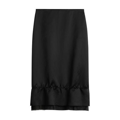 Totême Layered Satin Skirt In Black