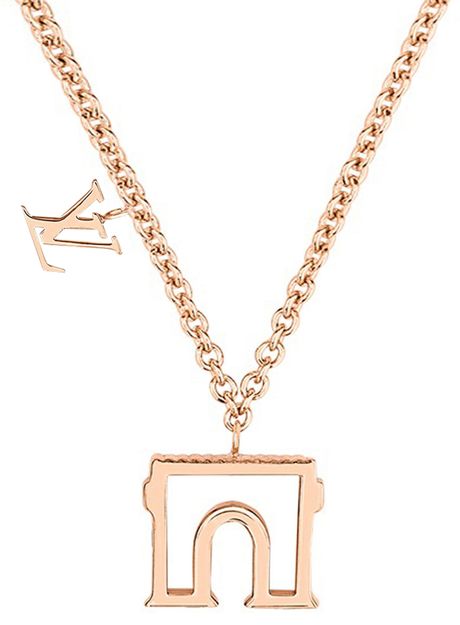 Gold lv necklace deals