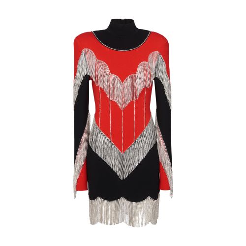 Fringed Knit Dress