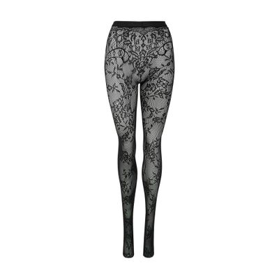 Alexander Mcqueen Sarabande Lace Tights In Black