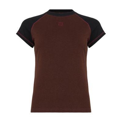 Loewe Slim Fit T-shirt In Cotton Blend In Burgundy