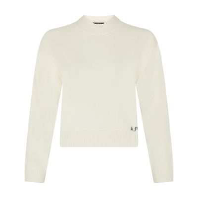 Apc Esther Round-neck Sweater In White