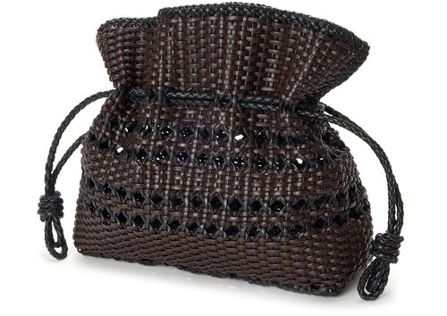 LOEWE Medium Flamenco woven nappa leather clutch