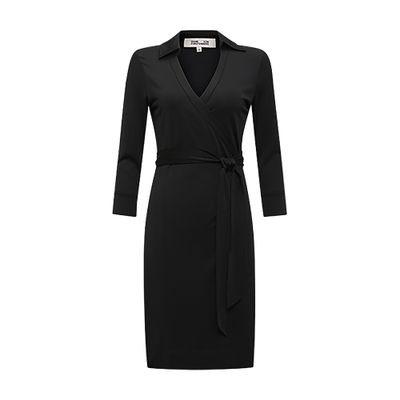 Diane Von Furstenberg Jeanne Faux-wrap Dress In Black