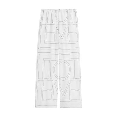 Totême Cotton Mix Pajama Bottoms With Monogram In White