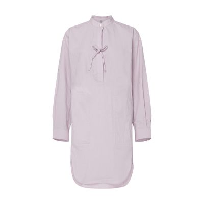 Shop Totême Mini Tunic Dress In Cotton In Lilac